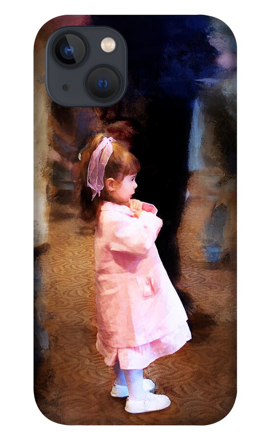 Girl iPhone 13 Case featuring the digital art All Alone in a Crowd by Frances Miller