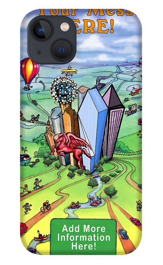 Dallas iPhone 13 Case featuring the digital art All Roads lead to Dallas Texas by Kevin Middleton