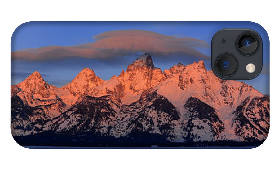 Tetons iPhone 13 Case featuring the photograph Alpenglow Tetons 2 by Raymond Salani III