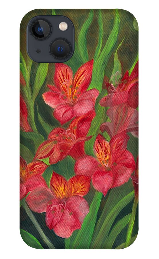 Flower iPhone 13 Case featuring the painting Alstroemeria by FT McKinstry