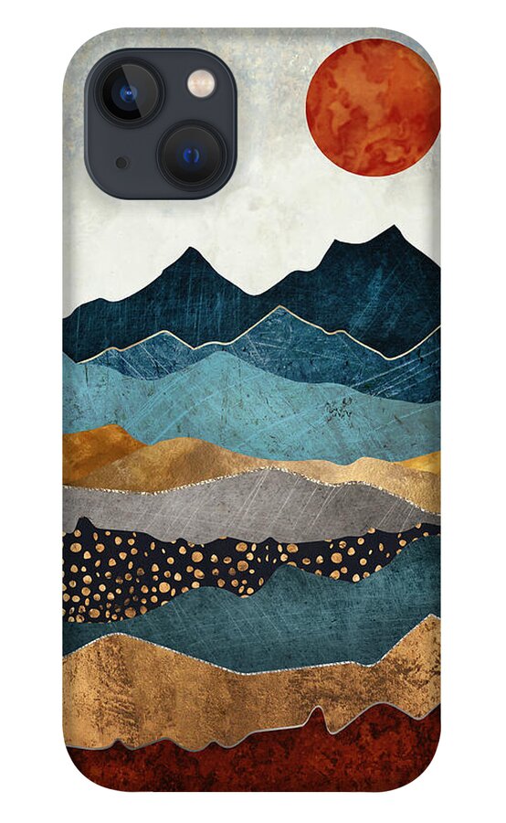 Amber iPhone 13 Case featuring the digital art Amber Dusk by Spacefrog Designs