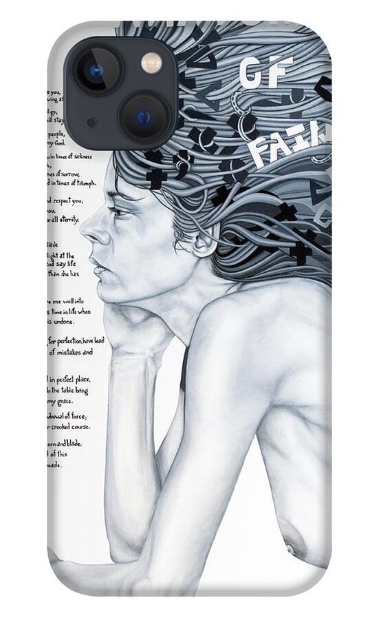 Poetry iPhone 13 Case featuring the painting Anatomy Of Pain by Judy Henninger