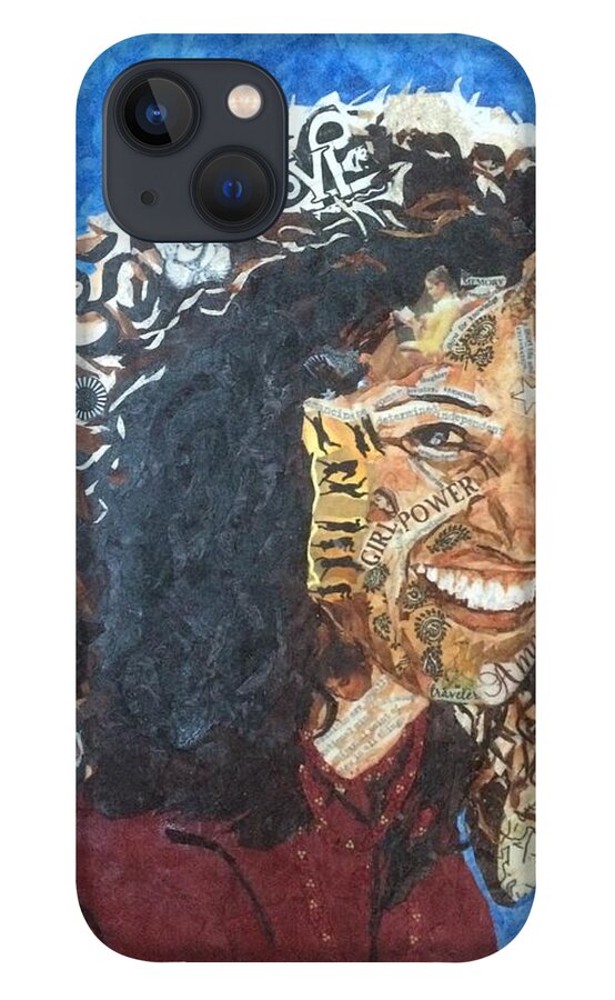 Anita Datar iPhone 13 Case featuring the painting Anita-A tribute by Mihira Karra