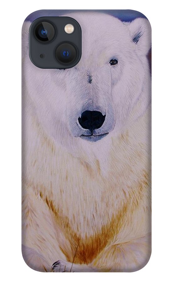 Bear iPhone 13 Case featuring the painting Arcqtic majesty by Jean Yves Crispo