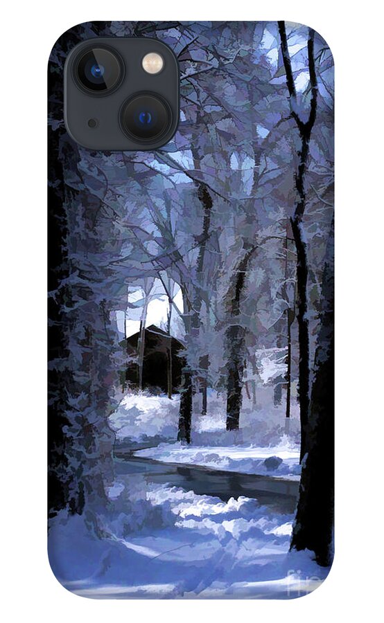 Winter iPhone 13 Case featuring the digital art Around the Corner by Xine Segalas