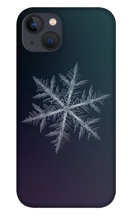 Snowflake iPhone 13 Case featuring the photograph Snowflake photo - Neon by Alexey Kljatov