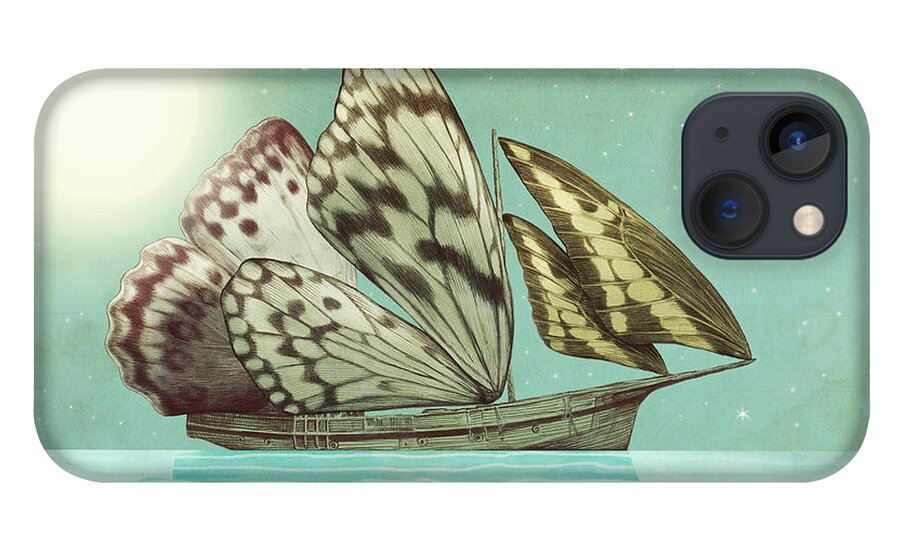 Butterfly iPhone 13 Case featuring the drawing The Voyage by Eric Fan