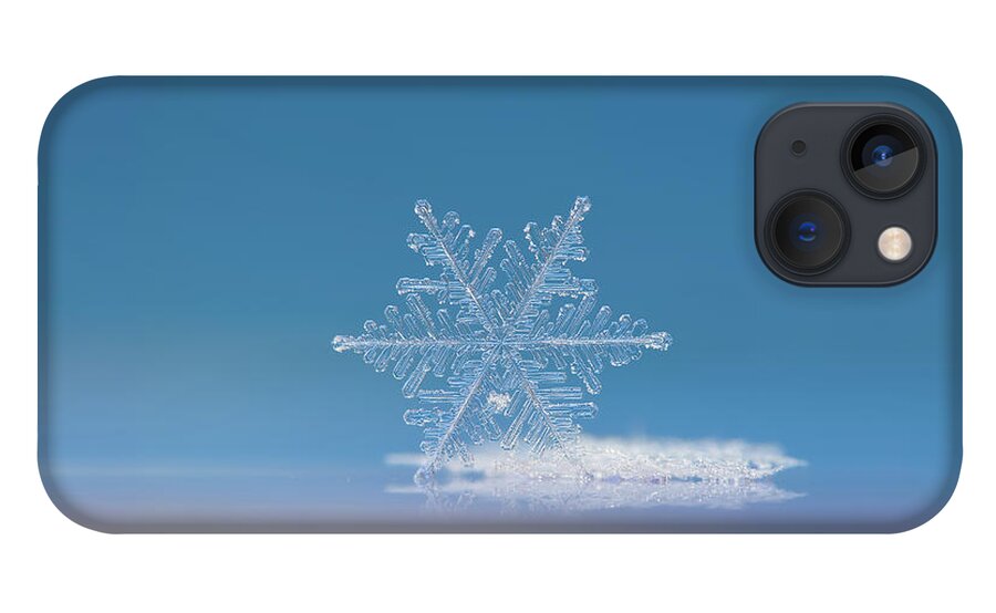 Snowflake iPhone 13 Case featuring the photograph Snowflake photo - Cloud number nine by Alexey Kljatov