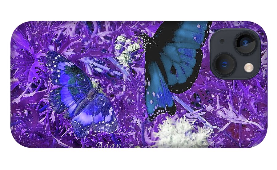 Butterflies iPhone 13 Case featuring the photograph The Beauty of Sharing - Purple by Felipe Adan Lerma