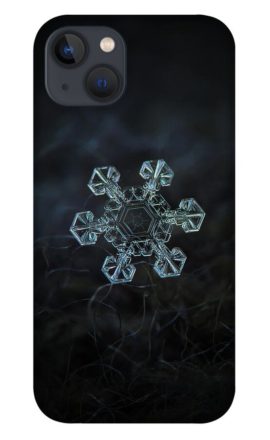 Snowflake iPhone 13 Case featuring the photograph Real snowflake - Ice crown new by Alexey Kljatov