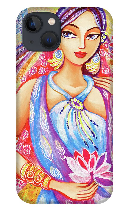 Beautiful Woman iPhone 13 Case featuring the painting Arundhati by Eva Campbell