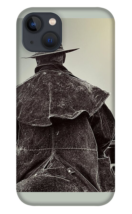 Cowboy iPhone 13 Case featuring the mixed media At Home on the Range 3 by Kae Cheatham