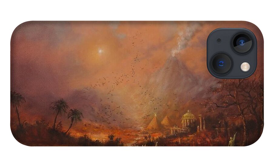 Atlantis iPhone 13 Case featuring the painting Atlantis the Lost Continent by Tom Shropshire