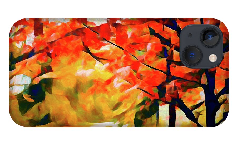 Autumn Foliage Abstract iPhone 13 Case featuring the photograph Glorious Foliage On The Rail Trail - Abstract by Anita Pollak