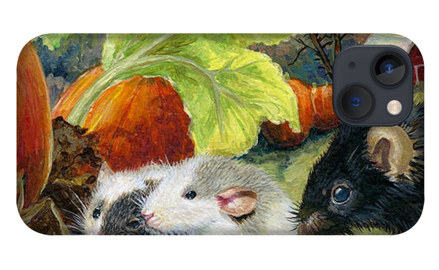 Mice iPhone 13 Case featuring the painting Baby's First Autumn by Jacquelin L Vanderwood Westerman