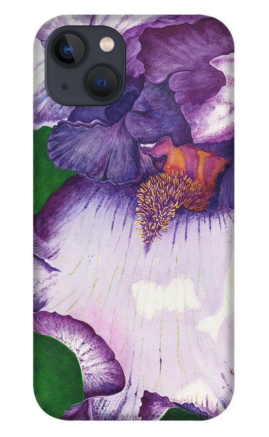 Iris iPhone 13 Case featuring the painting Backyard Beauty by Lori Taylor
