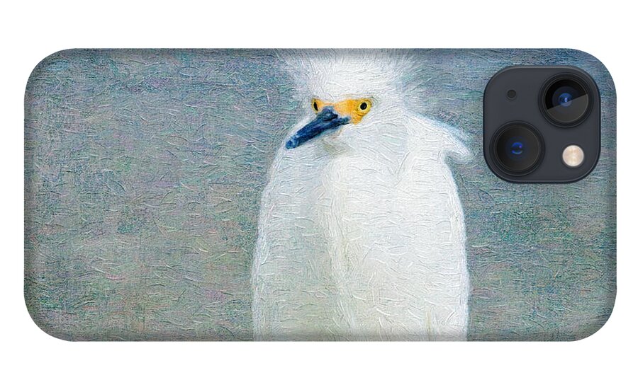 Snowy Egret iPhone 13 Case featuring the digital art Bad Hair Day by Jayne Carney