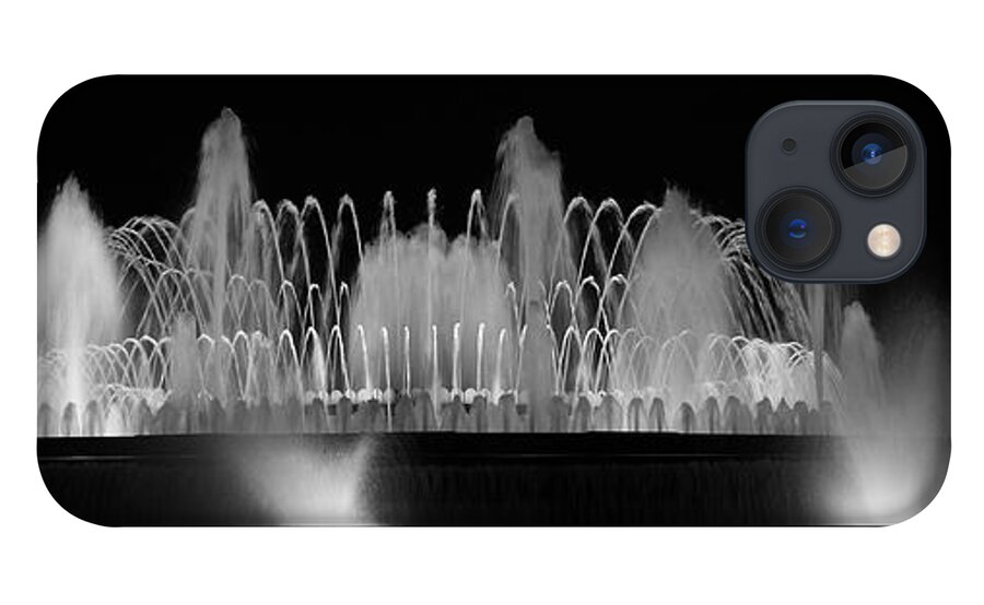 Barcelona iPhone 13 Case featuring the photograph Barcelona Fountain Nightlights by Farol Tomson