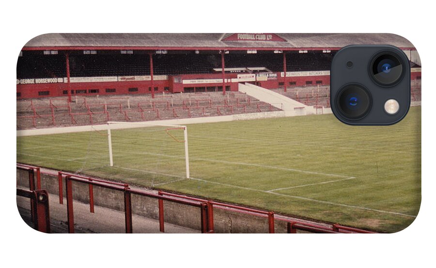  iPhone 13 Case featuring the photograph Barnsley - Oakwell Stadium - West Stand 1 - 1970s by Legendary Football Grounds