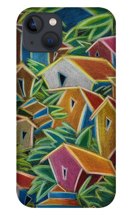 Landscape iPhone 13 Case featuring the painting Barrio Lindo by Oscar Ortiz