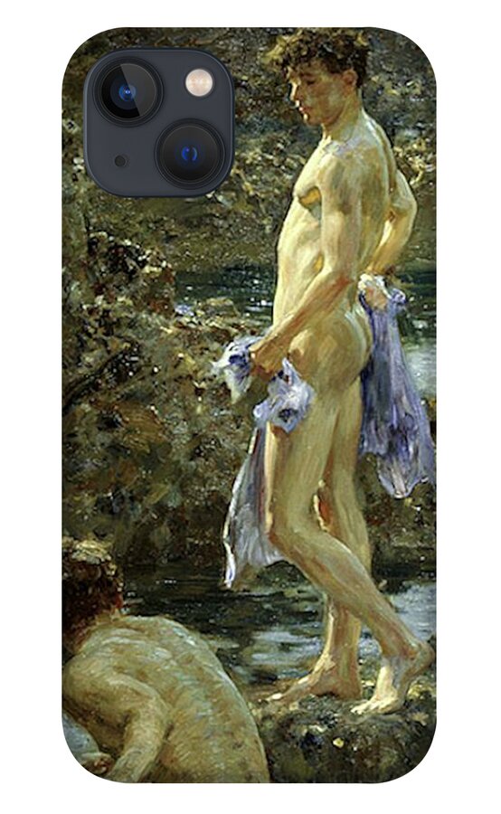 Bathing Group iPhone 13 Case featuring the painting Bathing Group of 1914 by Henry Scott Tuke