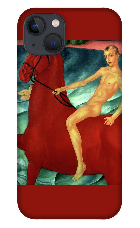 Kuzma Petrov-vodkin iPhone 13 Case featuring the painting Bathing the Red Horse by Kuzma Petrov-Vodkin