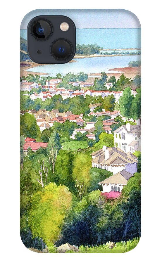 Batiquitos Lagoon iPhone 13 Case featuring the painting Batiquitos View by Mary Helmreich