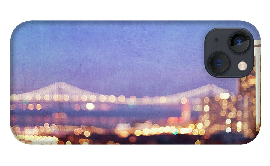 Abstract Photography iPhone 13 Case featuring the photograph Bay Bridge Glow - San Francisco, California by Melanie Alexandra Price