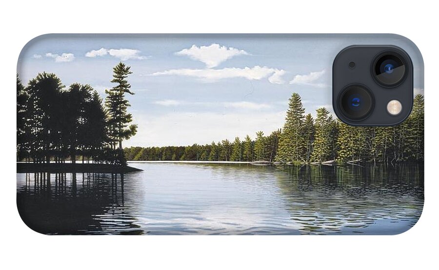 Landscapes iPhone 13 Case featuring the painting Bay on Lake Muskoka by Kenneth M Kirsch
