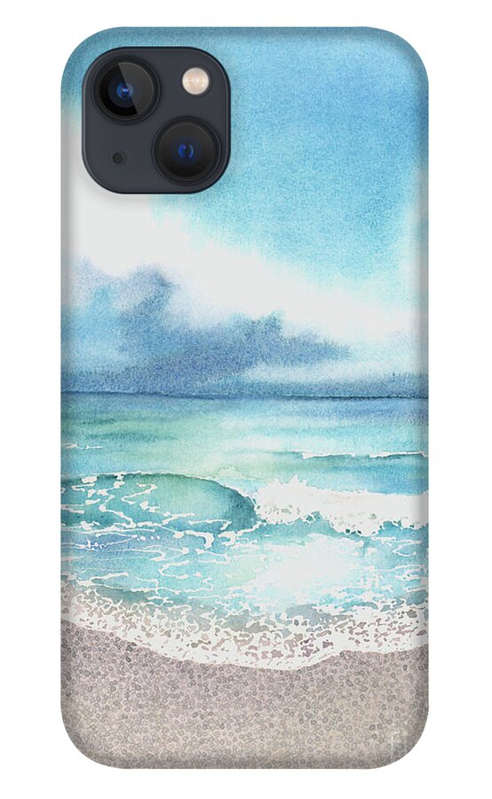 Beach iPhone 13 Case featuring the painting Beach of Tranquility by Hilda Wagner
