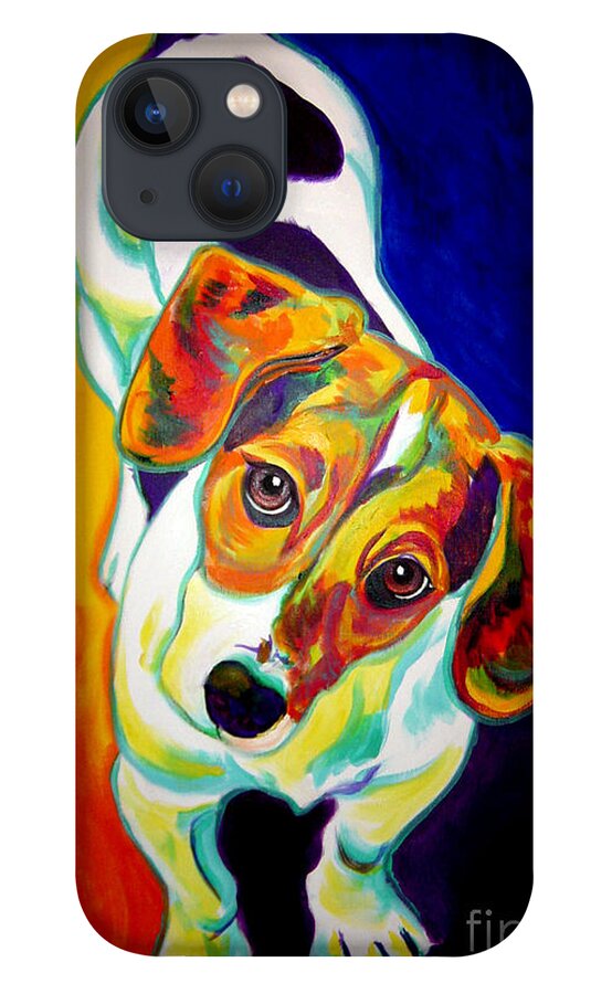 Beagle iPhone 13 Case featuring the painting Beagle - Scooter by Dawg Painter