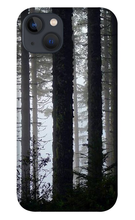 Fog iPhone 13 Case featuring the photograph Bear Mountain Trees with Fog by Kami McKeon