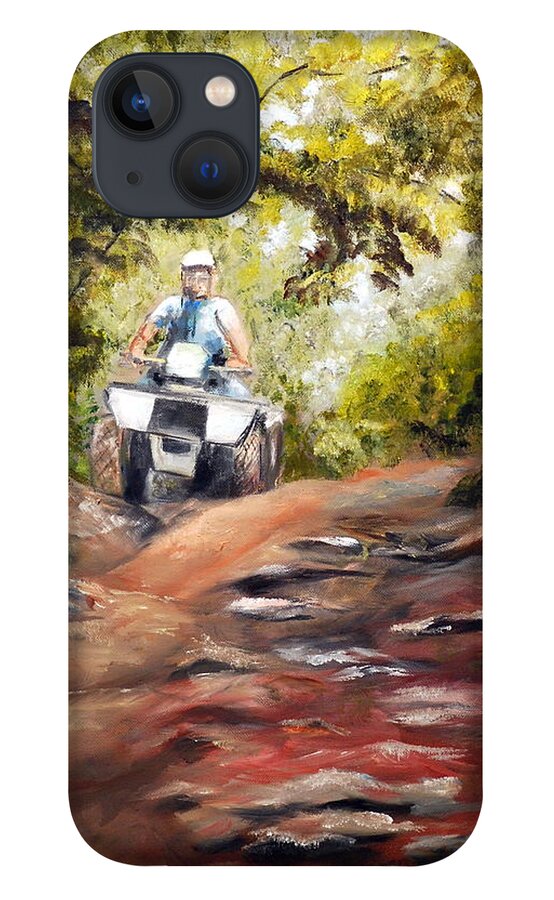 Impressionistic Painting iPhone 13 Case featuring the painting Bear Wallow Rider by Phil Burton