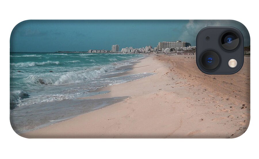 Beach iPhone 13 Case featuring the digital art Beautiful beach in Cancun, Mexico by Nicolas Gabriel Gonzalez