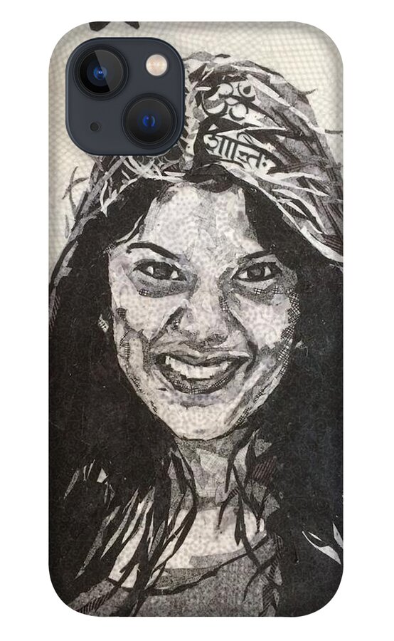 Portrait iPhone 13 Case featuring the painting Beauty Down Under- my niece by Mihira Karra