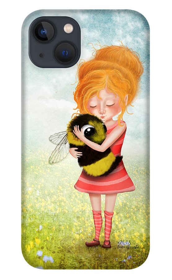 Bee iPhone 13 Case featuring the digital art Bee Hugger by Laura Ostrowski