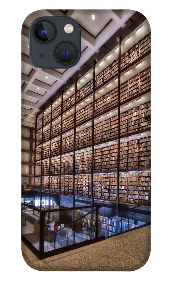 Yale University Library iPhone 13 Case featuring the photograph Beinecke Rare Book and Manuscript Library by Susan Candelario