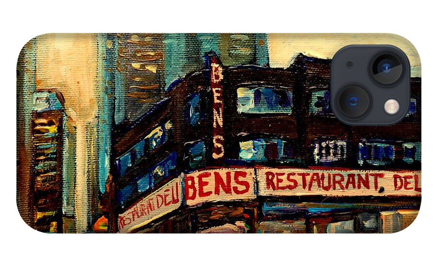 Bens Restaurant iPhone 13 Case featuring the painting Bens Restaurant Deli by Carole Spandau