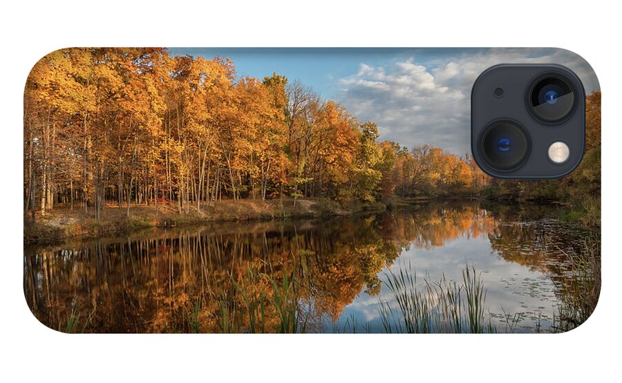 Pond iPhone 13 Case featuring the photograph Beyer's Pond in Autumn by Lon Dittrick