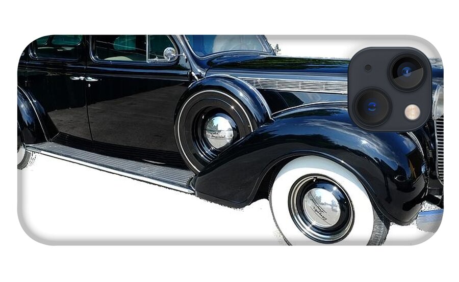 Vintage iPhone 13 Case featuring the photograph 1937 Black Chrysler Imperial by Stacie Siemsen