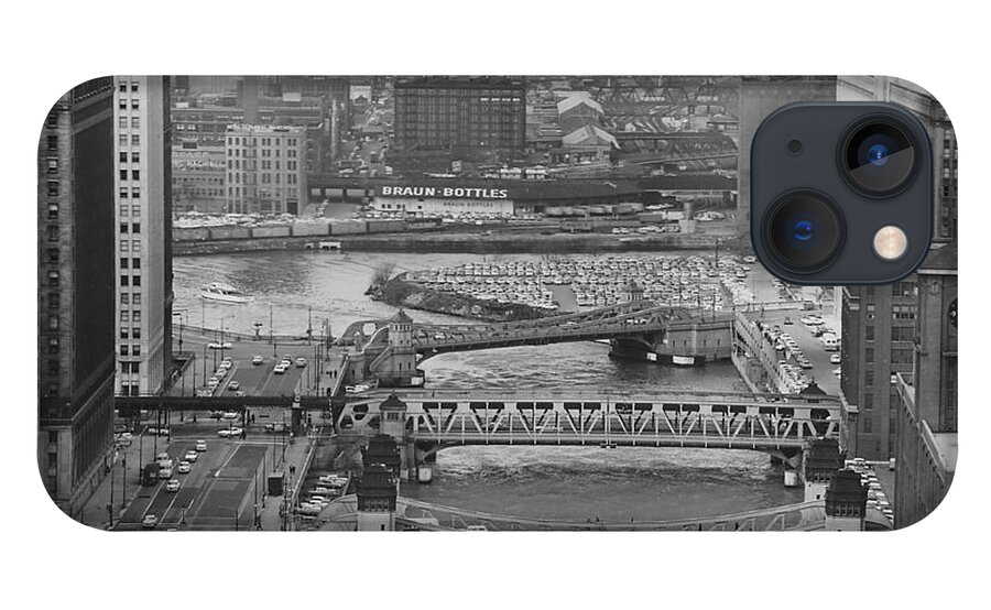 Wendella iPhone 13 Case featuring the photograph Bird's Eye View of Chicago Waterway - 1961 by Chicago and North Western Historical Society