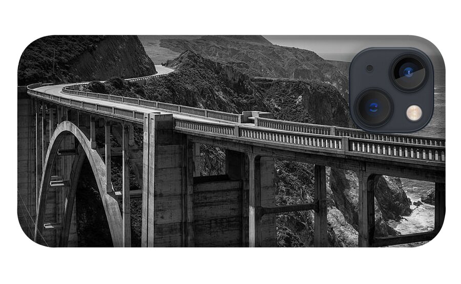 Pacific iPhone 13 Case featuring the photograph Bixby Bridge Big Sur II BW by David Gordon