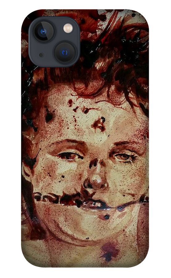 Ryan Almighty iPhone 13 Case featuring the painting Black Dahlia by Ryan Almighty
