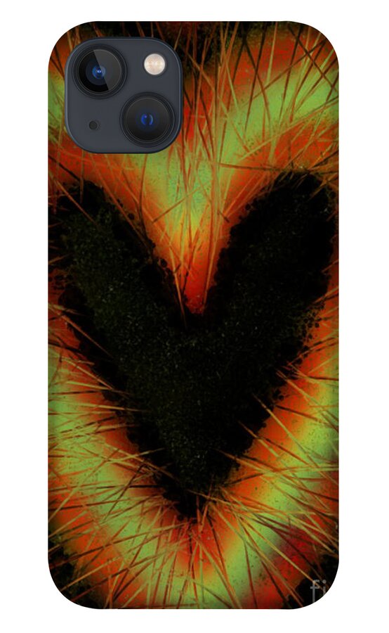 Abstract iPhone 13 Case featuring the painting Black Heart by Frances Ku