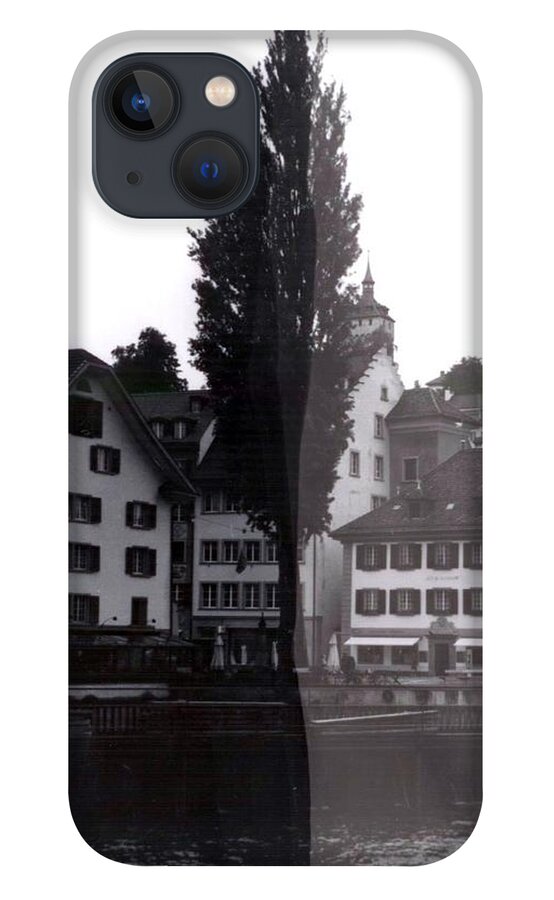 Black And White iPhone 13 Case featuring the photograph Black Lucerne by Christian Eberli