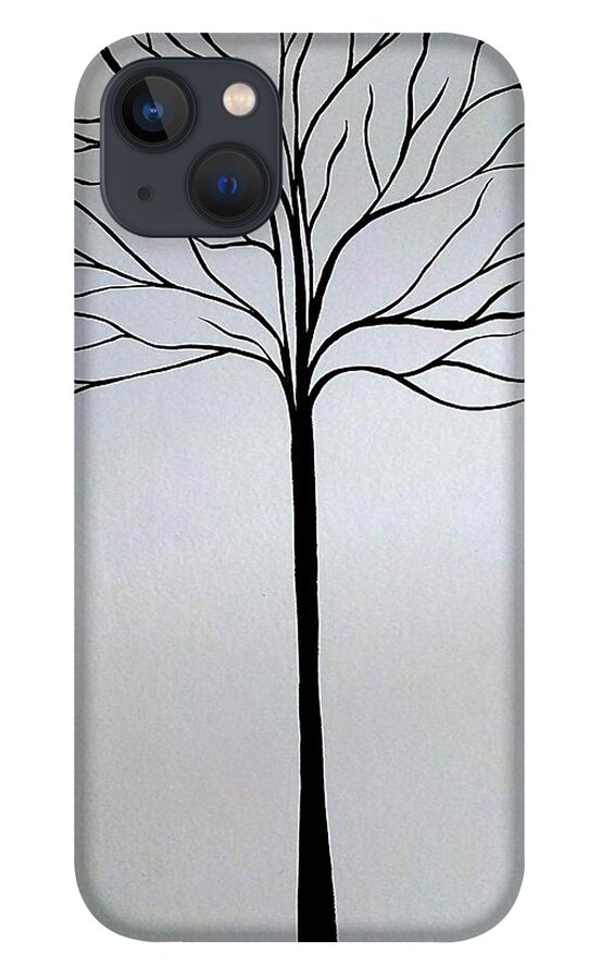 Tree iPhone 13 Case featuring the painting Black tree by Faashie Sha