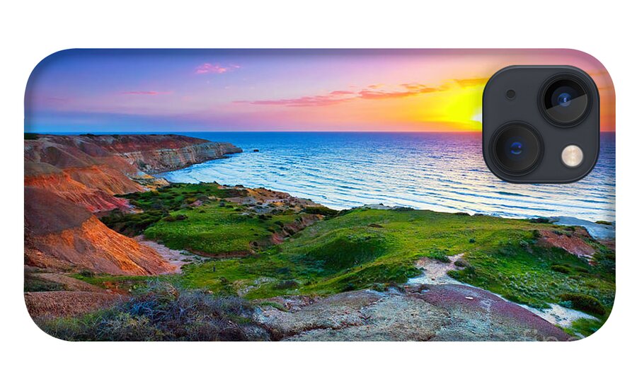 Blanche Point Sunset South Australia Seascape Australian Clay Cliffs Gull Rock iPhone 13 Case featuring the photograph Blanche Point Sunset by Bill Robinson