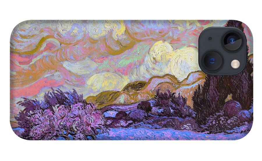 Post Modern iPhone 13 Case featuring the digital art Blend 20 van Gogh by David Bridburg