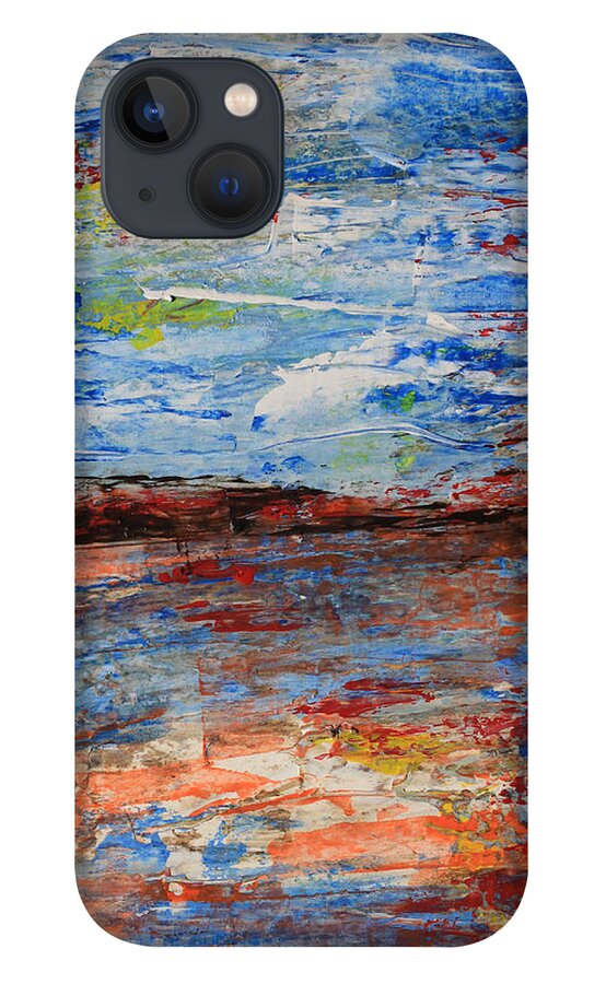 Desert iPhone 13 Case featuring the painting Blue Desert by April Burton