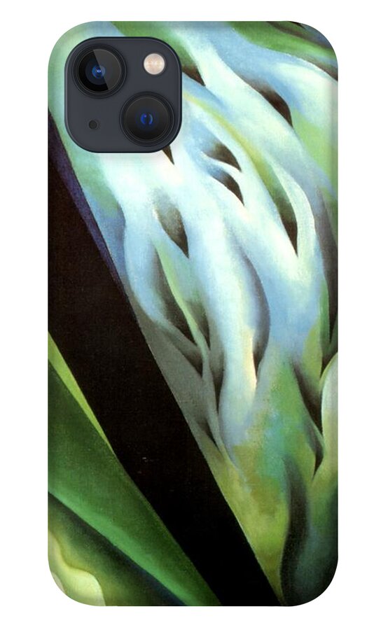 Georgia iPhone 13 Case featuring the painting Blue Green Music by Georgia OKeefe